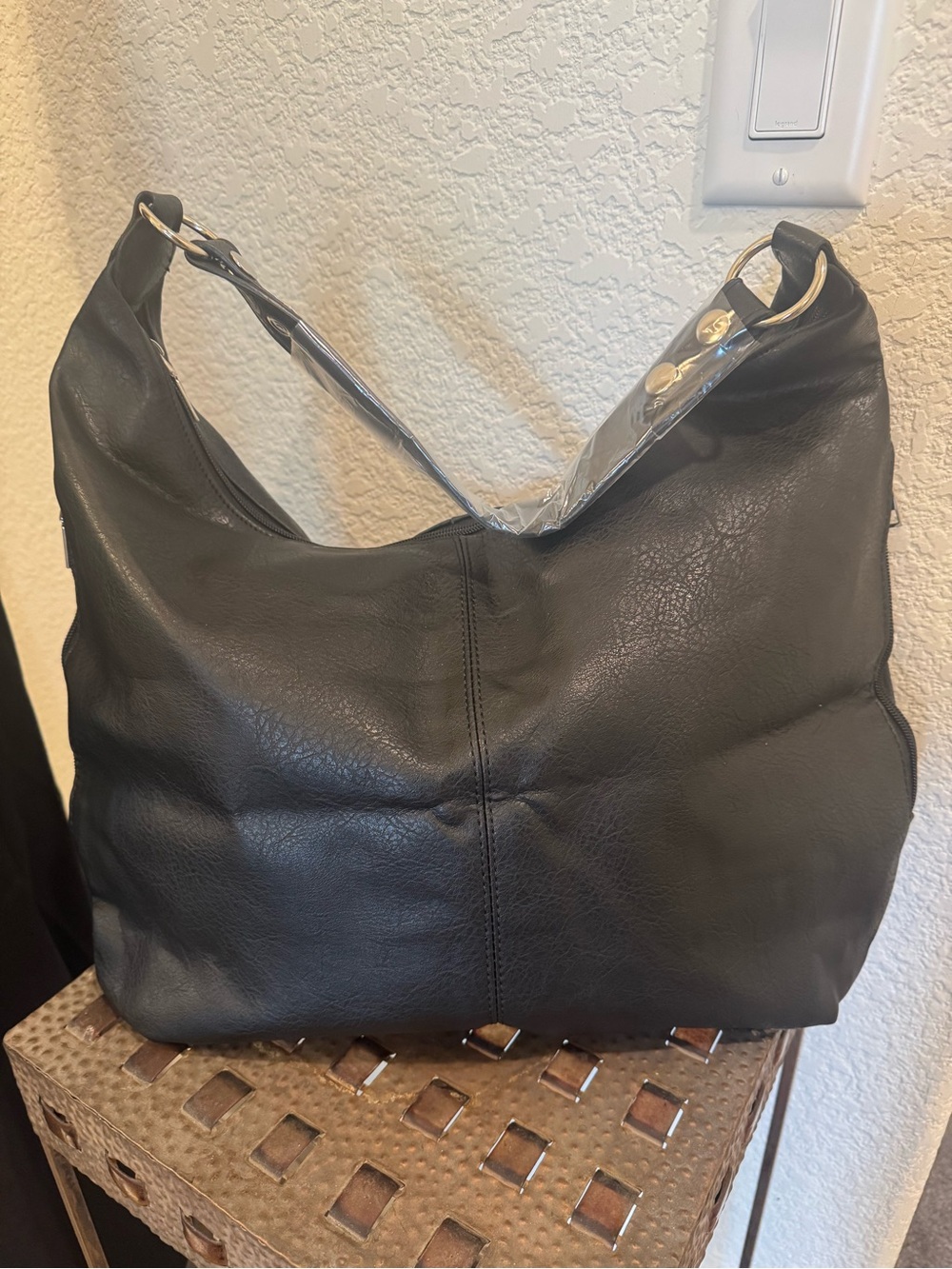 Classic Black Faux Leather Hobo Bag - Timeless Everyday Carry